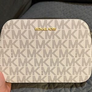 Michael Kors Cream and Black Monogram crossbody